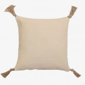 Cuscino quadrato in cotone (45x45 cm) Almiz Beige Crema - Sklum