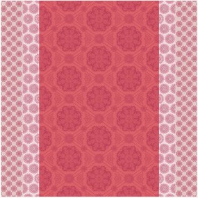 Tovaglia jacquard con rivestimento acrilico Mille Rosaces Framboise