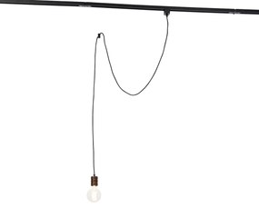 Sistema a binario monofase con 3 faretti e lampade a sospensione bronzo scuro - Cavalux Jeana