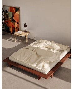 Letto matrimoniale color terracotta in pino massiccio senza testiera con rete inclusa 180x200 cm Japan – Karup Design