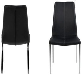 Sedia da pranzo AMAL 1 pz nero/cromo opaco