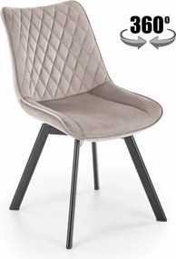 Sedia K520 velluto beige