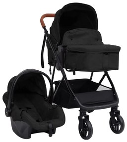 Passeggino 3 İn 1 Antracite E Nero İn Acciaio /