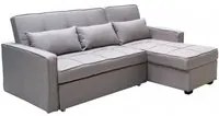 Divano Letto con penisola in Tessuto cm 210x164x89 - RANDAL Colore: Grigio