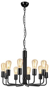 Lampadario a sospensione con catena TIFFANY 10xE27/60W/230V nero