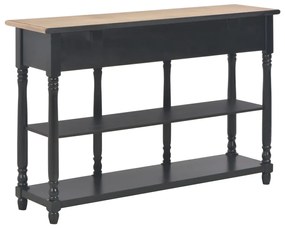 Tavolo consolle nero 120x30x76 cm in mdf