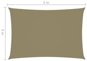 Parasole a Vela Oxford Rettangolare 3x5 m Beige
