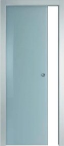 Porta interna scorrevole Sirio/Fenice in vetro colore bianco, L 70 x H 210 cm, apertura reversibile