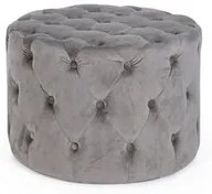 Pouf vintage grigio velluto cm diam 60 x 42 h