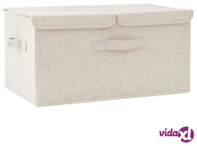 vidaXL Scatola Portaoggetti in Tessuto 50x30x25 cm Crema