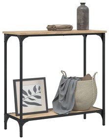 Tavolino consolle rovere sonoma 75x30,5x75cm legno multistrato