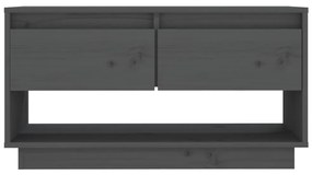 Mobile porta tv grigio 74x34x40 cm in legno massello di pino