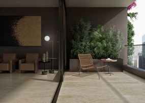 Cotto D'Este Kerlite Lithos 20 Mm Pavimento Rivestimento 90x90 Cm Bocciardata Rettif. Gres Porcellanato Super spessorato Desert