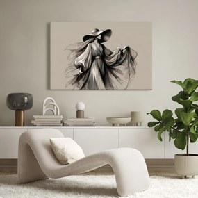 Quadro su tela – Donna con vestito e cappello
