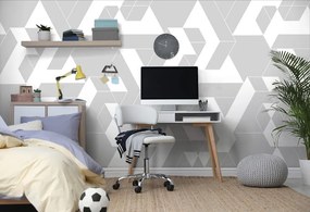 Carta da parati – Puzzle grigio-bianco