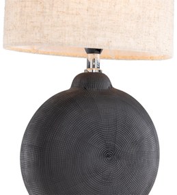 Lampada da tavolo rustica nera con beige - Dua