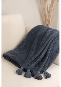 Copriletto micro felpato antracite per letto matrimoniale 200x220 cm Puffy - Mijolnir