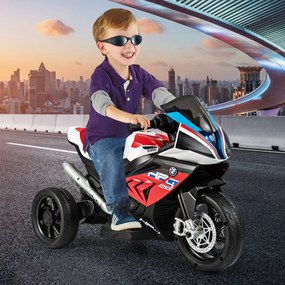 Costway Motocicletta elettrica per bambini con batteria 6V sedile confortevole, Triciclo giocattolo a 3 ruote