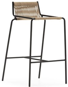 Sgabello da bar beige in metallo (altezza della seduta 65 cm) Emily – Marckeric