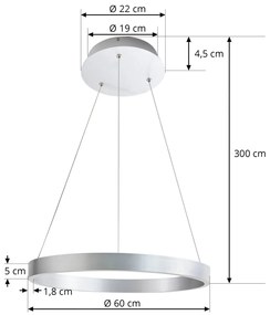 Arcchio Answin LED a sospensione 35,2 W argento