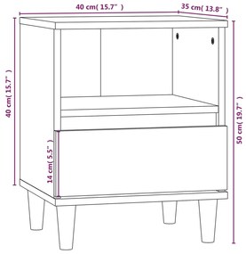 Comodini 2 pz Rovere Marrone 40x35x50 cm