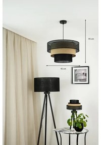 Brilagi - Lampadario a sospensione DAKOTA LUNETA 1xE27/15W/230V Ø45 cm nero/ratá