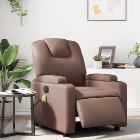 Poltrona Massaggiante Elettrica Marrone İn Similpelle /