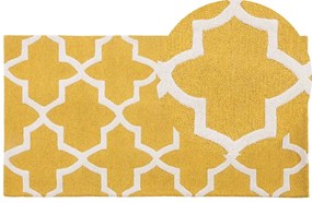 Tappeto rettangolare in cotone giallo 80x150 cm SILVAN Beliani