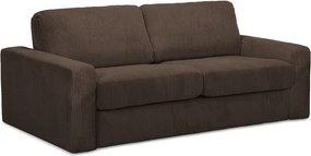 Divano marrone allungabile con rivestimento in velluto a coste 195 cm Nona – Makamii