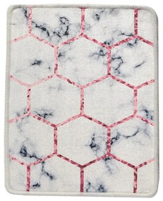 Tappetino da bagno bianco/grigio 60x40 cm Honeycomb - Foutastic