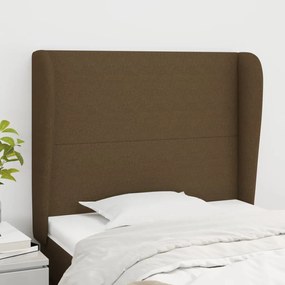 Testiera Ad Orecchio Marrone Scuro 83x23x118/128 Cm İn Tessuto /