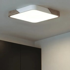 Brilagi - Plafoniera LED dimmerabile PILANA LED/48W/230V rovere/bianco 56x56 cm + telecomando