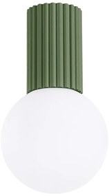 Plafoniera verde con paralume in vetro ø 12 cm Orbital – Sollux
