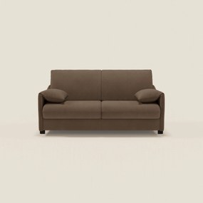 Primula divano letto con materasso alto 18 cm - braccioli mobili e tessuto smacchiabile T05 marrone
