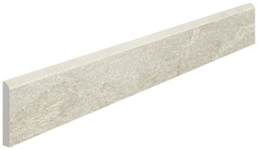 Piastrella battiscopa Kavala in gres porcellanato bianco perla opaco L 61.5 x H 8 cm x Sp 8.5 mm confezione da 7.2 ml