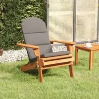 Sedia Adirondack da Giardino con Cuscini Legno Massello Acacia 360032