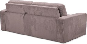 Divano rosa polveroso allungabile con rivestimento in velluto a coste 195 cm Nona – Makamii