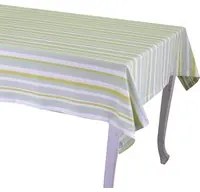 Tovaglia stripe verde tinto in filo cm140x240