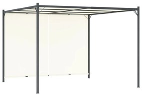 Pergola Con Tetto Regolabile Bianco Crema 3x3 M İn Acciaio /