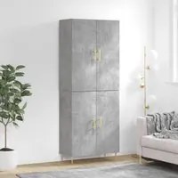 Credenza Grigio Cemento 69,5x34x180 cm in Legno Multistrato 3195671