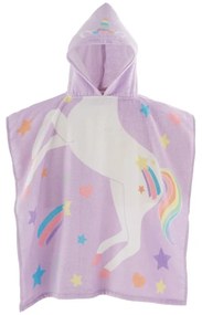 Poncho per neonato in cotone viola Unicorn - Catherine Lansfield