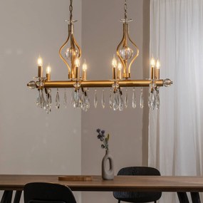 Lampadario a soffitto Elizabeth Avonni, dimmerabile, Bronzo / Ottone antico, Soggiorno / Sala da pranzo, Metallo, Lampadario