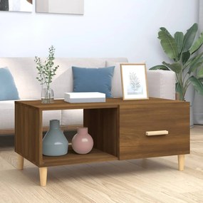 Tavolino Salotto Rovere Marrone 89,5x50x40 Cm Legno Multistrato /
