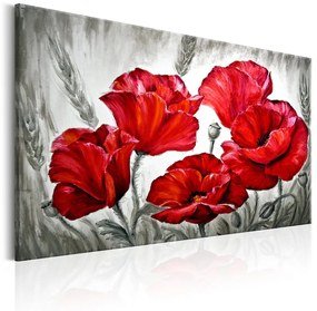 Quadro Poppies in Wheat  Colore Rosso, Dimensioni e Misure 90x60