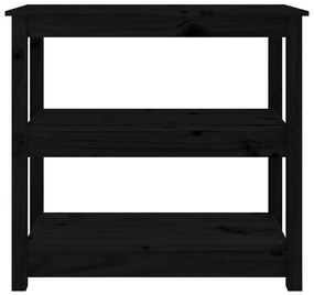 Tavolo consolle nero 80x40x74 cm in legno massello di pino