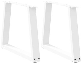 Gambe Per Tavolo Pranzo A V 2 Pz Bianco 70x(42-43,3)cm Acciaio /