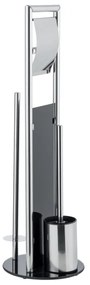 WENKO 24075800 - Set WC RAVINA 20x707 cm acciaio inossidabile/argento/nero