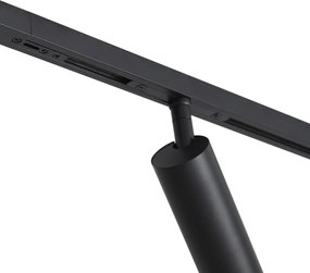 Sistema di illuminazione a binario moderno nero con 2 faretti e 3 luci a sospensione monofase - Slimline Uzzy Eira