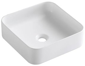 Lavabo da appoggio SENSEA quadrato piletta non inclusa in ceramica L 36 x H 12 x P 36 cm bianco opaco piletta non inclusa