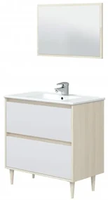 Mobile bagno a terra da 80 cm rovere Leo 305050H con colonna 305070H